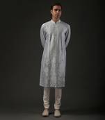 Powder Blue Monochrome Embroidered Kurta Set