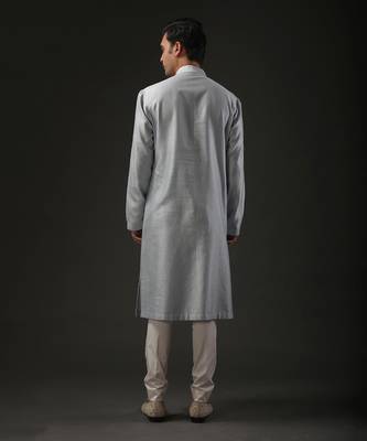 Powder Blue Monochrome Embroidered Kurta Set 2