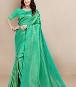 Soft  Silk Blend Saree With  Weaving All Over The Saree