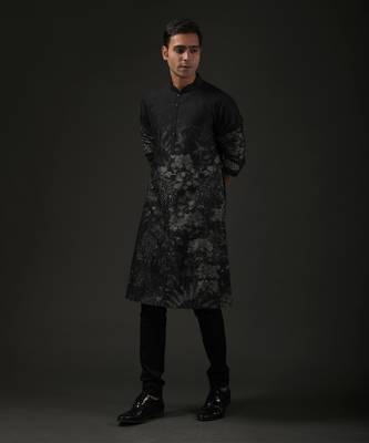 Black Printed Kurta Set 1
