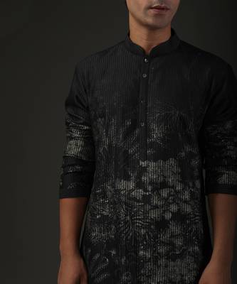 Black Printed Kurta Set 3