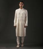 Ivory Floral Embroidered Kurta Set