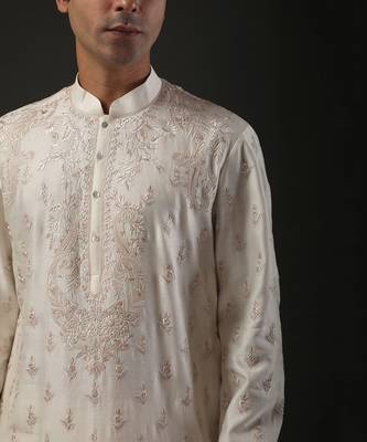 White Embroidered Kurta Set 3