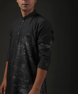 Black Digital Printed Kurta Set 3