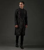 Black Embroidered Kurta Set