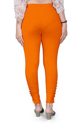 Orange plain cotton trousers 3