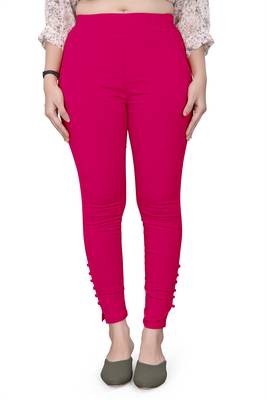 Pink plain cotton trousers 1
