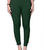 Green plain cotton trousers