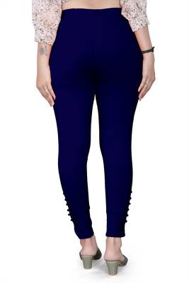 Navy-blue plain cotton trousers 3