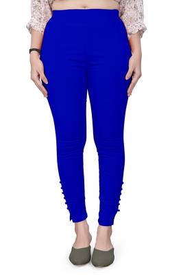 Royal-blue plain cotton trousers 1