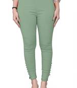 Turquoise plain cotton trousers