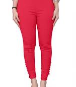 Red plain cotton trousers
