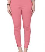 Pink plain cotton trousers