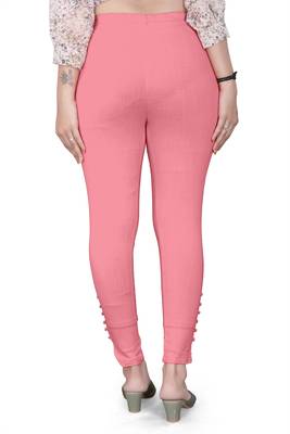 Pink plain cotton trousers 3