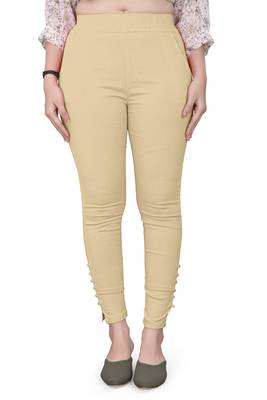 Off-white plain cotton trousers 1