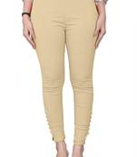 Off-white plain cotton trousers