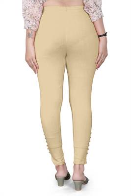 Off-white plain cotton trousers 3