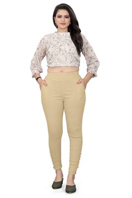 Off-white plain cotton trousers 4