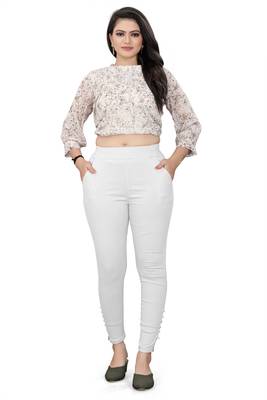 White plain cotton trousers 4