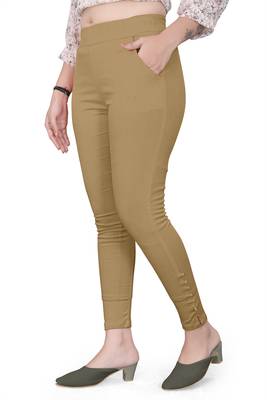 Cream plain cotton trousers 2