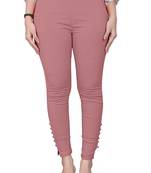Peach plain cotton trousers