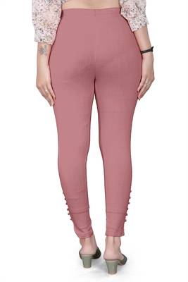 Peach plain cotton trousers 3