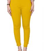 Yellow plain cotton trousers