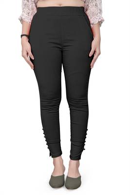 Black plain cotton trousers 1