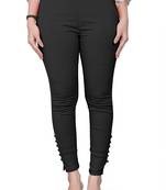 Black plain cotton trousers