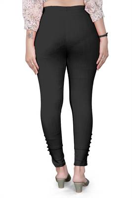 Black plain cotton trousers 2