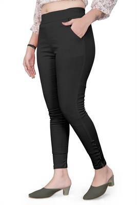 Black plain cotton trousers 3