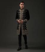 Black Hand Embroidered Sherwani