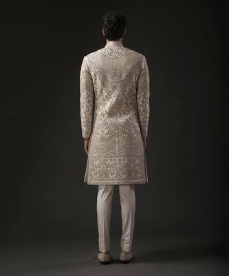 Ivory Embroidered Sherwani 2