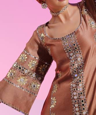Mink Mirrorwork And Gotta Work Salwar Suit Set 3