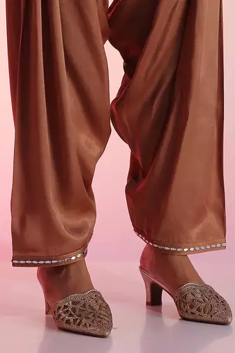 Mink Mirrorwork And Gotta Work Salwar Suit Set