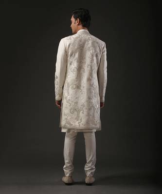 Ivory Embroidered Sherwani 2