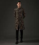 Black Gold Embroidered Sherwani