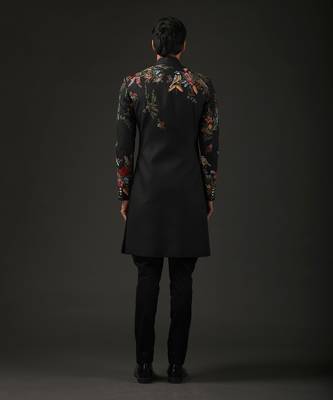 Black Bird Embroidered Sherwani 2