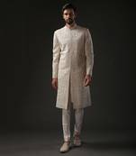 Ivory Resham Embroidered Sherwani