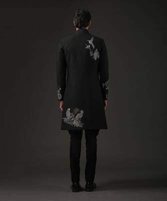 Black Embroidered Sherwani 3