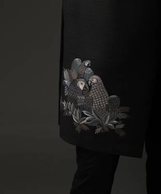 Black Embroidered Sherwani 4
