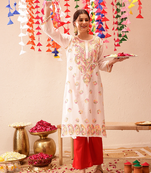 Hand Embroidered White Cotton Lucknow Chikankari Kurta