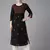 Hand Embroidered Black & Rust Cotton Lucknowi Chikankari Women Kurta