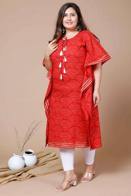  Womens Plus Size Cotton Festive Wear Kaftan Style Kurta 1