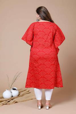  Womens Plus Size Cotton Festive Wear Kaftan Style Kurta 3