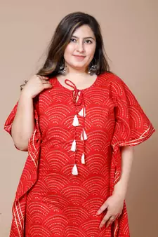 Womens Plus Size Cotton Festive Wear Kaftan Style Kurta