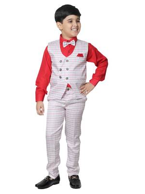 Navy Blue 3 Piece Baba Suit Set Cotton For boys // Western Wear 1