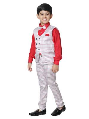 Navy Blue 3 Piece Baba Suit Set Cotton For boys // Western Wear 2