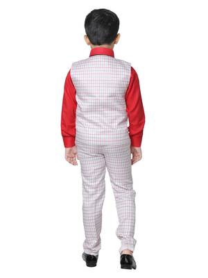 Navy Blue 3 Piece Baba Suit Set Cotton For boys // Western Wear 4