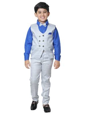 Beige 3 Piece Baba Suit Set Cotton For boys // Western Wear 1